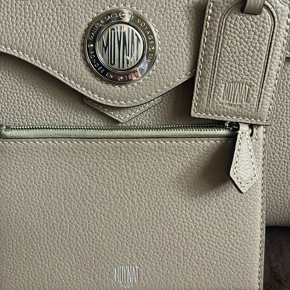Discontinued MOYNAT Voyage Taurillon Blush PM Touterelle w/zip pouch & dust bags - Picture 4 of 15